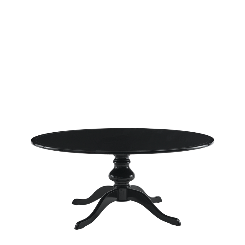 Isla Dining Table 6ft in Black with Black Table Top