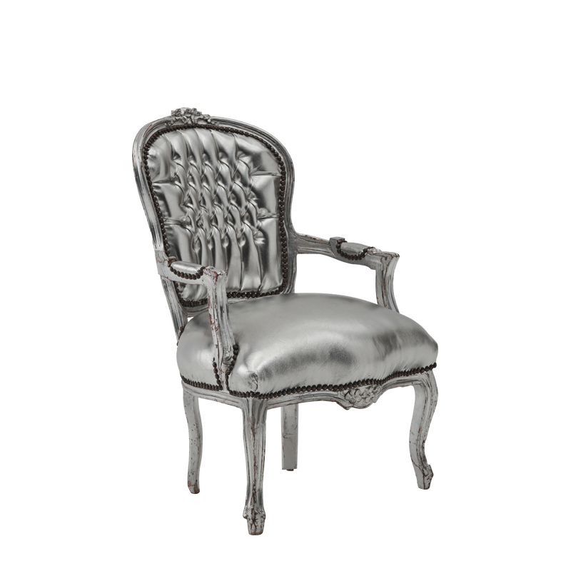 Louis Armchair in Silver