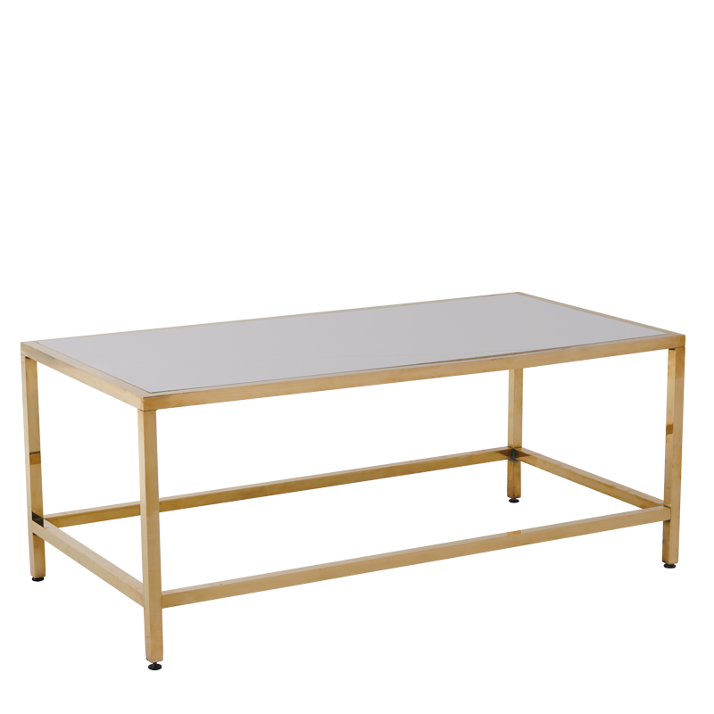 Unico Rectangular Coffee Table with Gold Frame