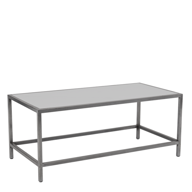 Unico Rectangular Coffee Table with Stainless Steel Frame