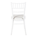 Bamboo Chair in White with White Vinyl Seat Pad