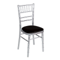 Bamboo Chair in Silver with Black Velvet Seat Pad