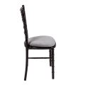 Bamboo Chair in Black with Silver Velvet Seat Pad