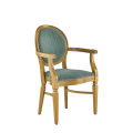 Chandelle Armchair in Gold with Seagreen Velvet Seat Pad