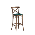 Coco Bar Stool in Natural with Emerald Seat Pad