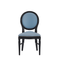 Chandelle Chair in Black with Baby Blue Seat Pad