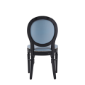 Chandelle Chair in Black with Baby Blue Seat Pad