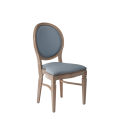 Chandelle Chair in Ivory with Baby Blue Seat Pad