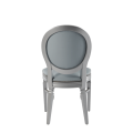 Chandelle Chair in Silver with Baby Blue Seat Pad