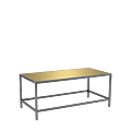 Unico Rectangular Coffee Table - Stainless Steel Frame - Gold Top