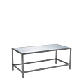 Unico Rectangular Coffee Table - Steel Frame - Silver Top