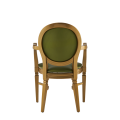 Chandelle Armchair in Gold with Chartreuse Green Seat Pad