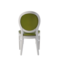 Chandelle Chair in White with Chartreuse Green Seat Pad