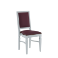 CKC Chair in White with Claret Wine Seat Pad