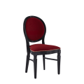 Chandelle Chair in Black with Crimson Red Velvet Seat Pad