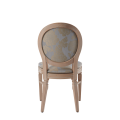 Chandelle Chair in Ivory with Damask Moonshine Seat Pad