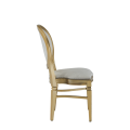 Chandelle Chair in Gold with Damask Vanilla Seat Pad