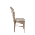 Chandelle Chair in Ivory with Damask Vanilla Seat Pad