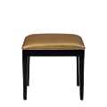 Divano Ottoman in Black with Gold Seat Pad