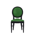 Chandelle Chair in Black with Green Seat Pad