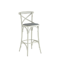 Coco Bar Stool White in with Grey Seat Pad