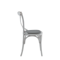 Coco Chair in White with Grey Seat Pad