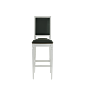 CKC Bar Stool in White with Hunter Green Seat Pad