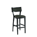 The Bogart Bar Stool in Black with Hunter Green Seat Pad