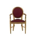 Chandelle Armchair in Gold with Merlot Seat Pad