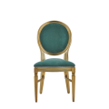 Chandelle Chair in Gold with Sea Green Velvet Seat Pad