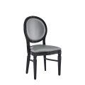 Chandelle Chair in Black with Silver Seat Pad