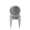 Chandelle Chair in White with Silver Seat Pad