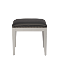 Divano Ottoman in White with Slate Seat Pad