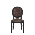 Chandelle Chair in Black with Taupe Snake Skin Seat Pad