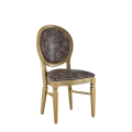 Chandelle Chair in Gold with Taupe Snake Skin Seat Pad