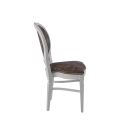 Chandelle Chair in White with Taupe Snake Skin Seat Pad