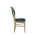 Chandelle Chair in Gold with Teal Seat Pad