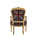 Louis Armchair in Gold with Union Jack Seat Pad