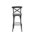 Coco Bar Stool in Black with Vanilla Seat Pad