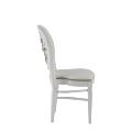 Chandelle Chair in White with Anastasia Collection in Silver