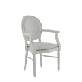 Chandelle Armchair in White with White Seat Pad