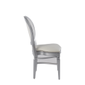 Chandelle Chair in Silver with White Seat Pad