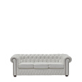 Chesterfield Leather Sofa in White 7ft