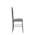 Napoleon Chair in Gunmetal with White Seat Pad