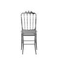 Napoleon Chair in Gunmetal with White Seat Pad