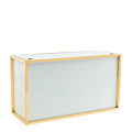 Unico DJ Booth with Gold Frame and White Panels