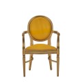 Chandelle Armchair in Gold with Yellow Seat Pad