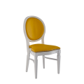 Chandelle Chair in White with Yellow Seat Pad