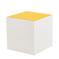 Seattle Cube Plinth in White with Yellow Top