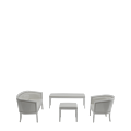 Divano Armchair in White with White Seat Pad